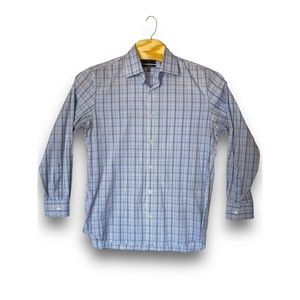 Bonobos Blue Plaid Pattern Men's‎ 17-36 Stretch Slim Fit